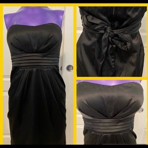 Sexy Black Cocktail Party Prom Strapless Dress